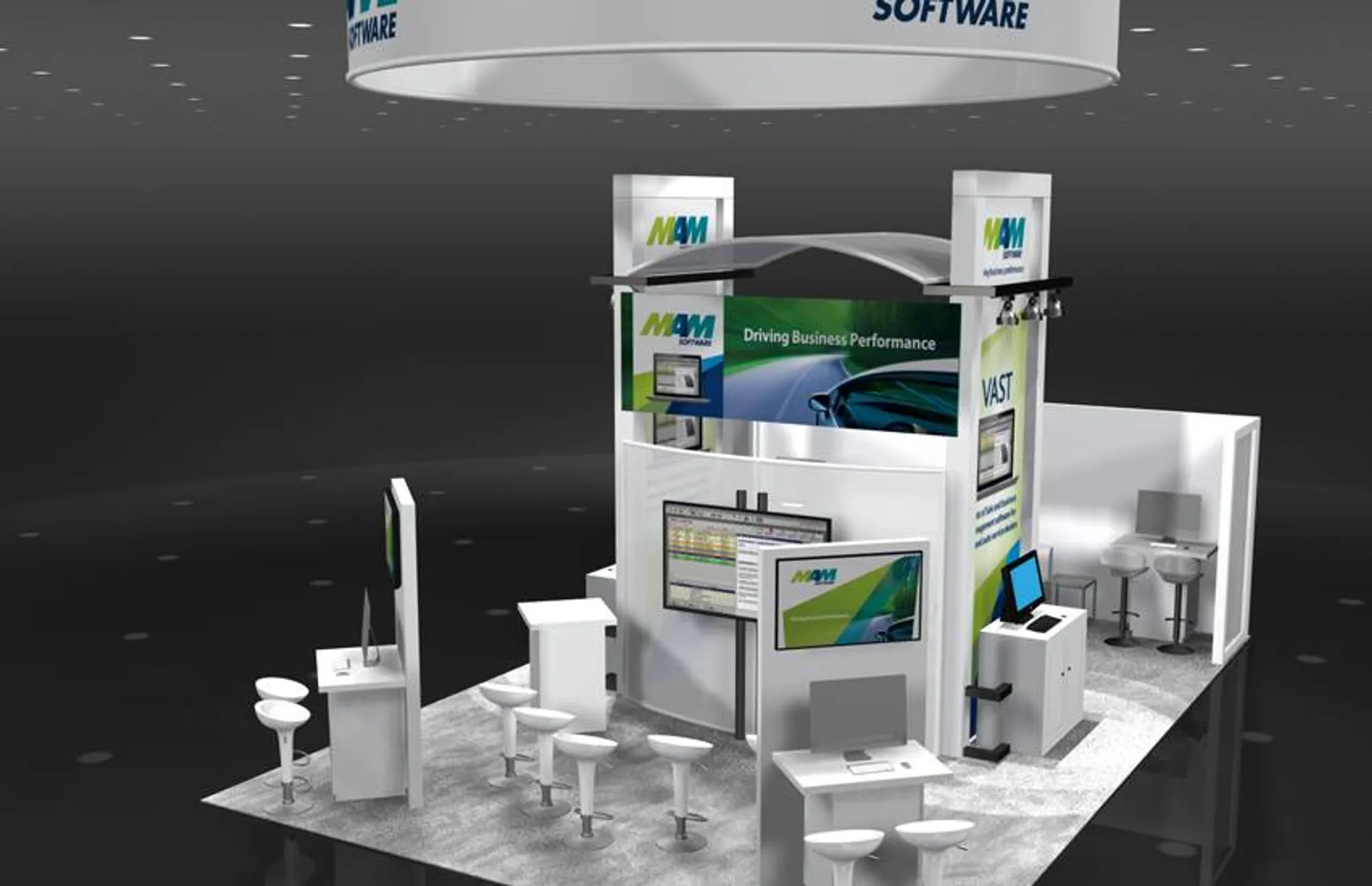 20x30 Inselstand booth design by Structure Exhibits